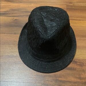Black Textured Fedora Hat